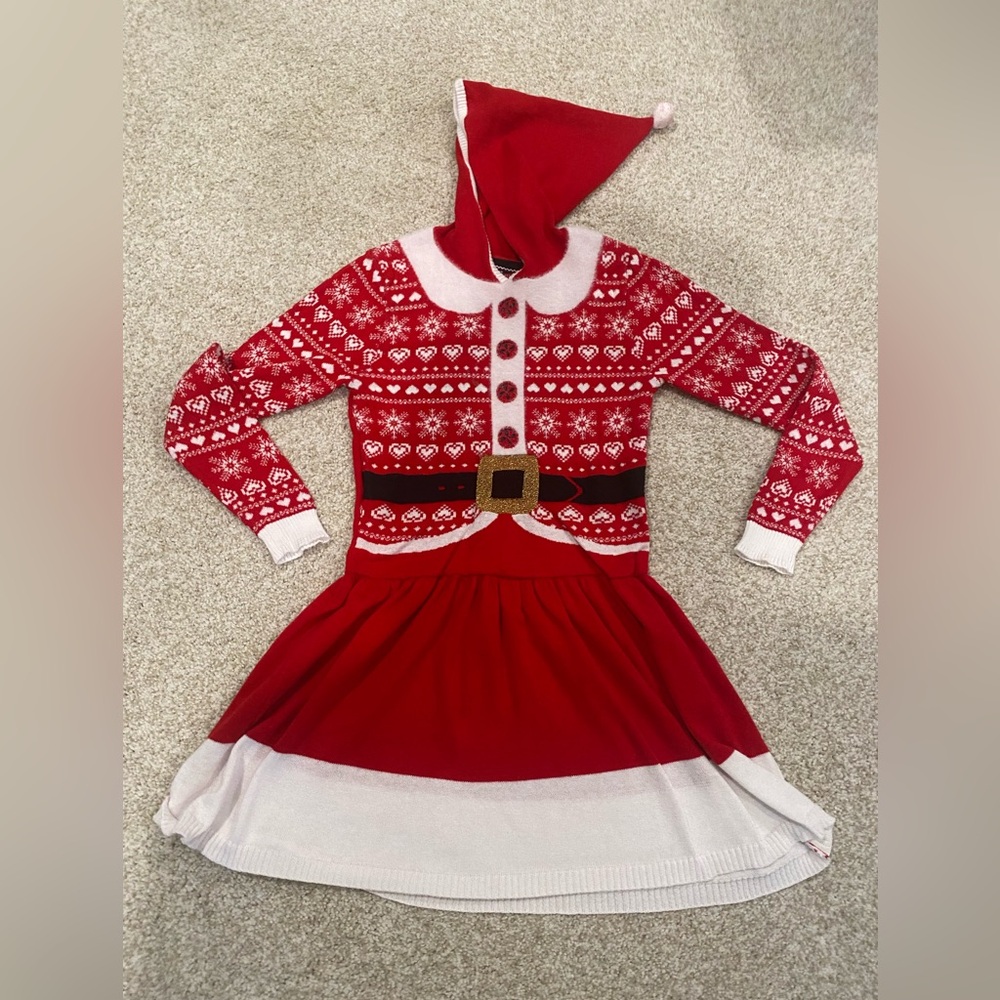 Girls Santa Sweater Dress